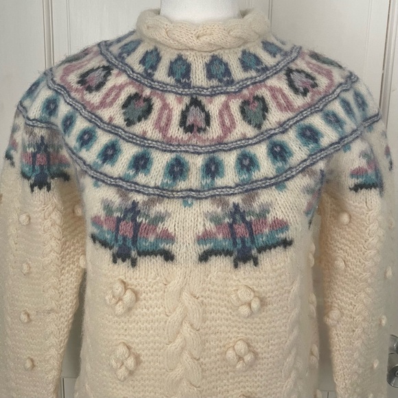 Woolrich Sweaters - Woolrich Chunky Knit Fairisle Sweater Wool Vintage Small Cottagecore Grandma Ski